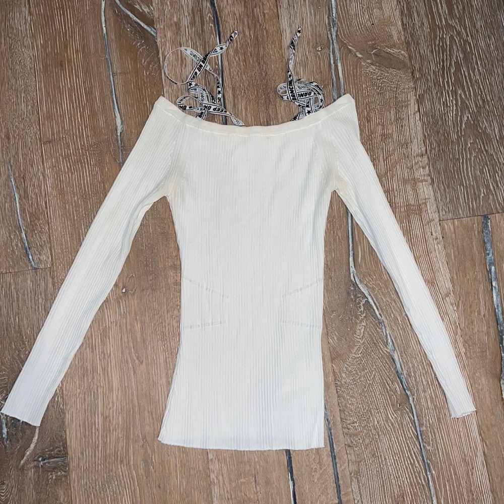 White Sandro Off-The Shoulder top — Keep On Dancing